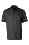 Cutter & Buck Pike Constellation Print Performance Polo In Black