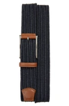 Torino Woven Cotton Belt In Navy