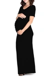 Nom Maternity 'heidi' Maxi Maternity Dress In Black