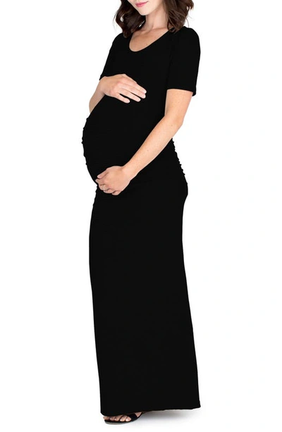 Nom Maternity 'heidi' Maxi Maternity Dress In Black
