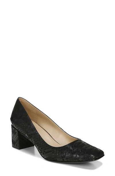 Naturalizer Karina Square Toe Pump In Black Snake Print Leather