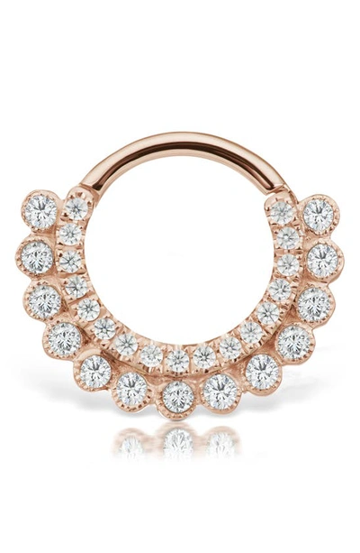 Maria Tash 16-gauge Diamond Apsara Clicker Earring In Rose Gold
