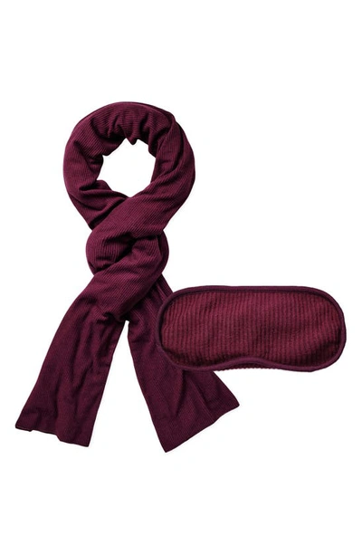 E Marie Travel Travel Blanket And Eye Mask In Rosewood