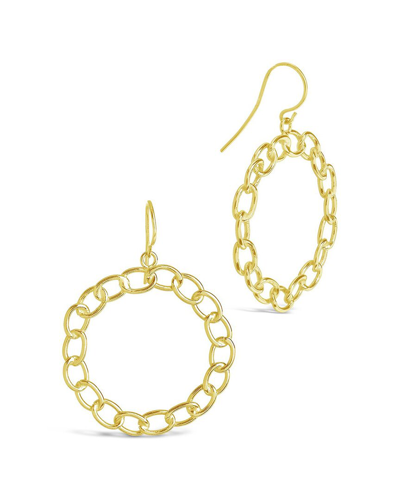 Sterling Forever 14k Over Silver Chain Link Circle Dangle Earrings In Gold