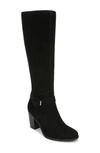 Naturalizer Kamora Wide Calf High Shaft Boots Women's Shoes In Black Nubuck Leather
