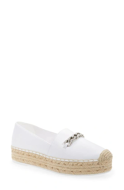 Karl Lagerfeld Women's Moxy Espadrille Flats Women's Shoes In White Leather