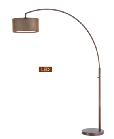Artiva Usa Elena Iv 81" Double Shade Led Arched Floor Lamp With Dimmer In Antique Bronze