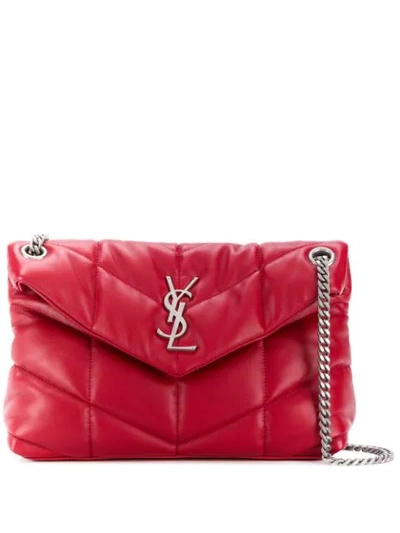 Saint Laurent Small Loulou Quilted Shoulder Bag In Red