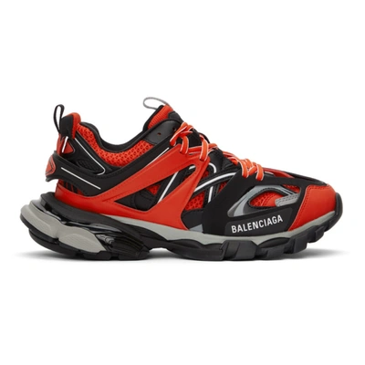 Balenciaga Men's Track Caged Trainer Sneakers In 6192 Red/grey/blk