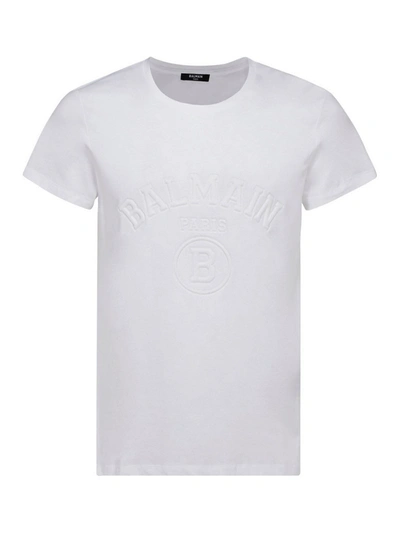 Balmain Embossed Logo T-shirt In White
