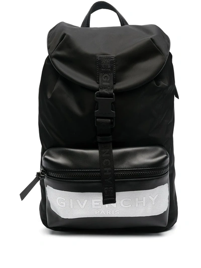 Givenchy Black Logo Panel Drawstring Backpack