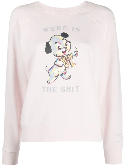 Marc Jacobs Pink Magda Archer Edition 'we're In The Shit' Sweatshirt