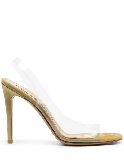 Alexandre Vauthier Amber Ghost Transparent Sandals In Green