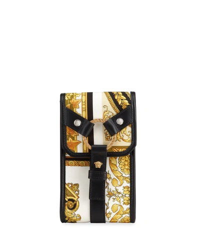 Versace Men's Bondage Barocoo Iphone Crossbody Pouch In Multi