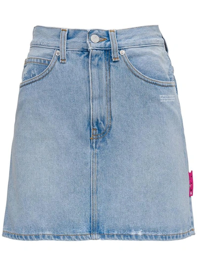 Off-white Five-pocket Denim Skirt In Light Blue