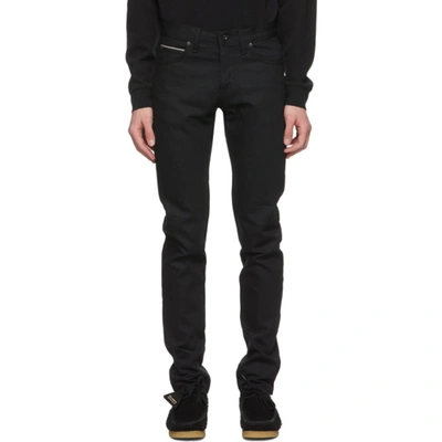 Naked And Famous Black Super Guy Jeans In Blackselved
