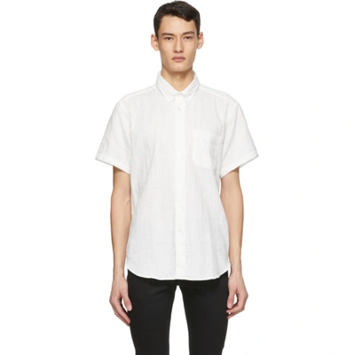 Naked And Famous Naked & Famous Easy Slub Short Sleeve Button-down Shirt In White