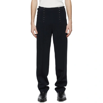 Dion Lee Navy Corset Trousers In Midnight