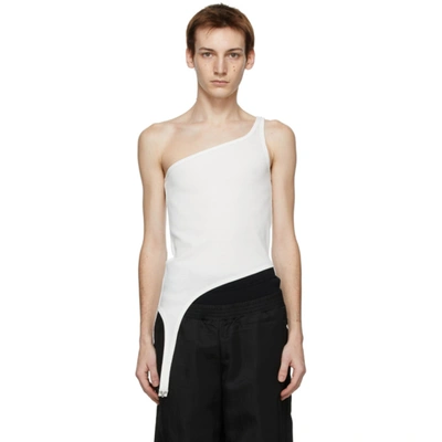 Dion Lee White Shoulder Hook Tank Top In Ivory