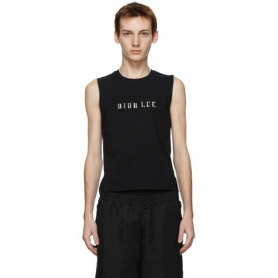 Dion Lee Black Crystal Logo Tank Top