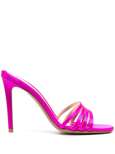 Alexandre Vauthier Crytal-embellished 100mm Satin Sandals In Fuchsia,pink