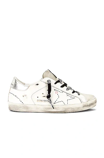 Golden Goose Superstar Distressed Low-top Sneakers In Ice  White & Silver