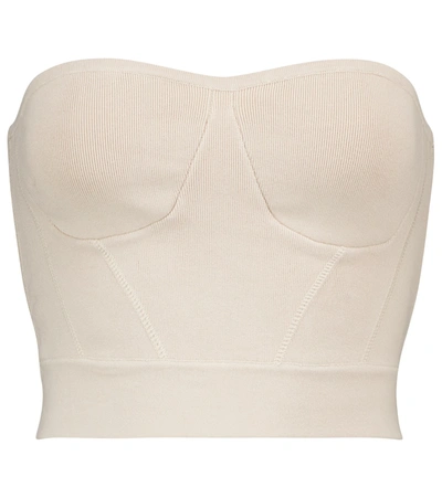 Rta Nour Knit Stretch Bustier Top In Whisper White