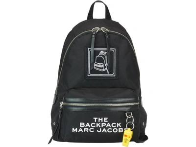 Marc Jacobs Embroidered Patch Nylon Backpack In Black