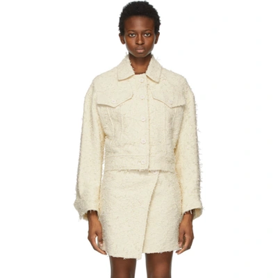 Acne Studios Cotton-blend Tweed Jacket In White,beige