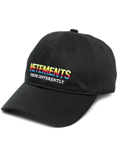 Vetements Think Differently Baseball Cap In Black