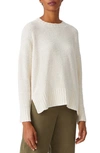 Eileen Fisher Cotton Crewneck Sweater In Soft White