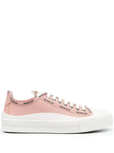 Moncler Glisserie Logo Canvas Low-top Sneakers In Blush