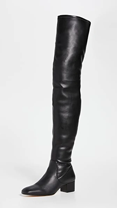 Staud Aimee Vegan Leather Over-the-knee Boots In Black