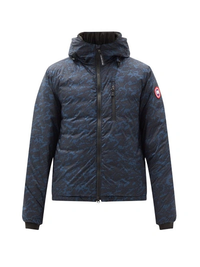 Canada Goose Lodge Slim Fit Packable 750 Fill Power Down Hooded Jacket In Arl Tndra Navy