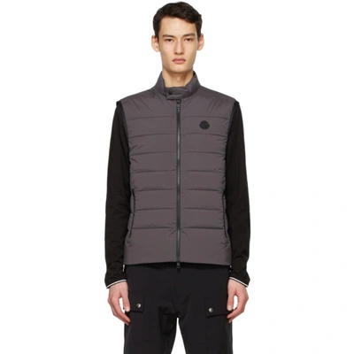 Moncler Gordes Water Resistant Down Puffer Vest In Grey