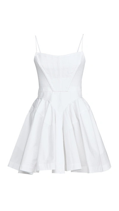 Alexander Wang Women's Corseted Fit & Flare Cotton Mini Dress In White |  ModeSens