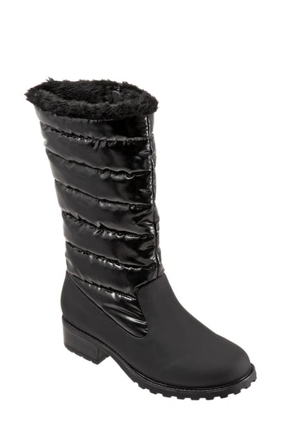 Trotters Benji Weatherproof Faux Fur Boot In Black