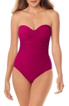 Miraclesuitr Rock Solid Madrid Bandeau One-piece Swimsuit In Framboise Pink