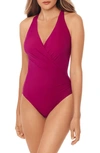 Miraclesuitr Miraclesuit Rock Solid Wrap Front One-piece Swimsuit In Framboise Pink