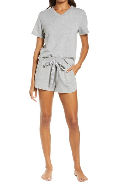 Flora Nikrooz Blaire French Terry Short Pajamas In Heather Grey