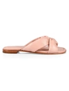 Schutz Fairy Padded Leather Sandals In Sweet Rose