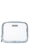 Hudson + Bleecker Away Clear Cosmetics Case In Lagoon