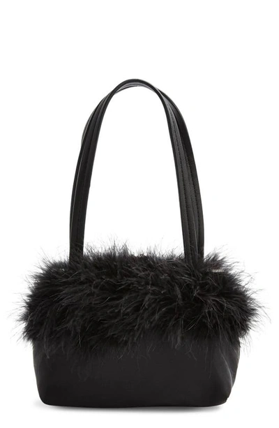 Topshop Clueless Feather Grab Bag In Black