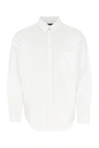 Balenciaga Multilingual Logo Oversized Cotton Shirt