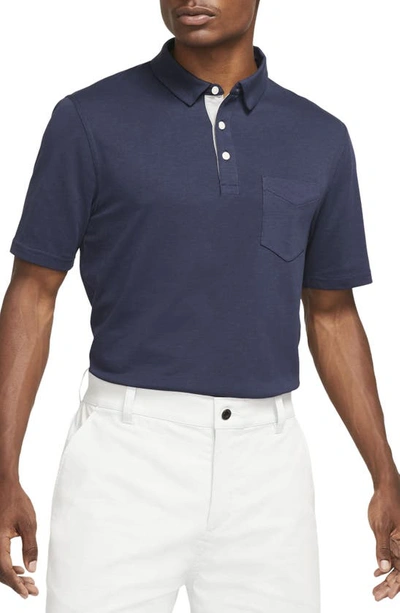 Nike Dri-fit Player Men's Golf Polo In Obsidian/brushed Silver