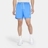 Nike Club Essentials Woven Flow Shorts In Light Photo Blue/white