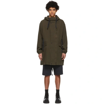 Acne Studios Fishtail Parka Oil Yellow | ModeSens