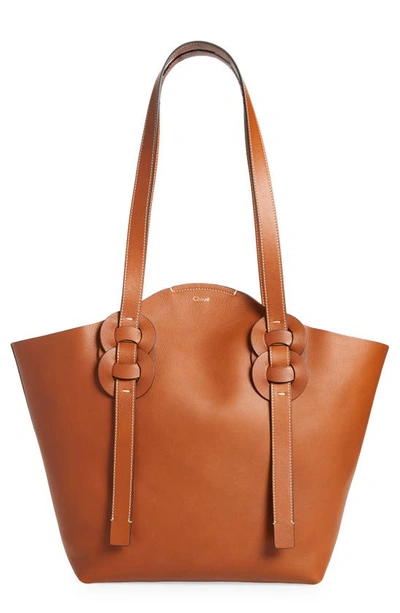Chloé Darryl Small Braided Textured-leather Tote In Brown