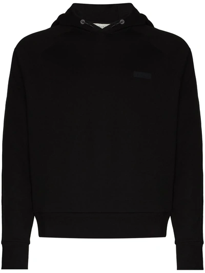 Z Zegna Long-sleeved Cotton Hoodie In Black