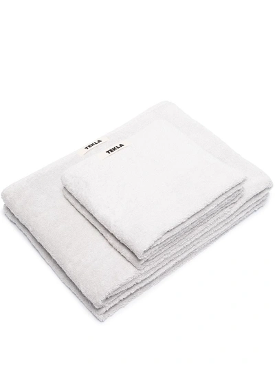 Tekla Grey Organic Terry Cotton Towel Set In Grau
